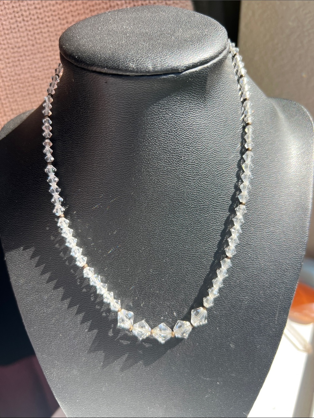 Crystal Bead Necklace - Clear